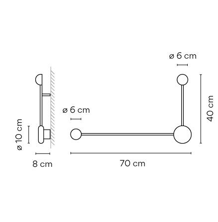 1694 04 /10 PIN matt black/// настенный LED 2х4,5  х   