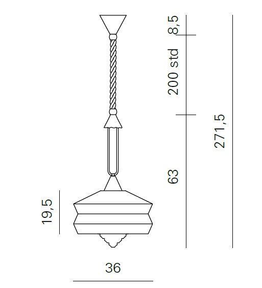 ACAM.002019 P45010 CALYPSO brass satin/sale e pepe//clear подвесной E27 1х23  х   