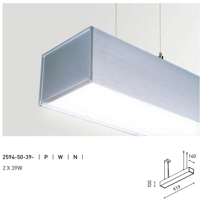 2594-50-39 P PROFILE 140 silver matt///white подвесной G5 2х39  х   