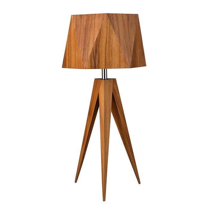 QN-ANGULAR-TL-TEAK ANGULAR Teak Veneer/ Nickel Plated Aluminium/Teak Veneer// настольный E27 1х40  х   