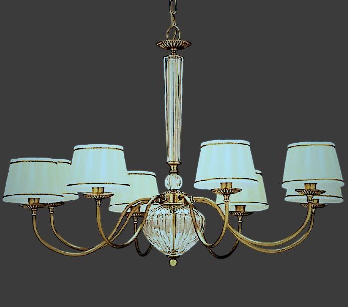 5900/8 CP PIRO french gold/ivory shade// подвесной E14 8х60  х   
