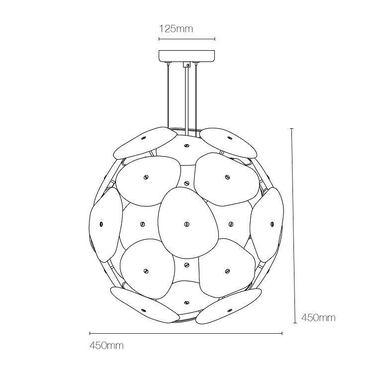 FP443NM Pebble Pendant латунь/белый// подвесной E27 1х100  х   