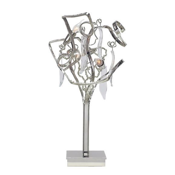 DT40ST DELPHINIUM nickel///прозрачный настольный E14 3х40  х   