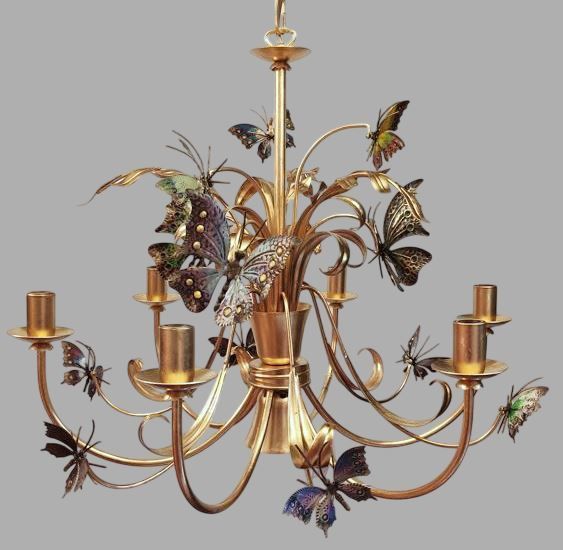GM 2  gold/color butterfly// подвесной E14 6х40  х   