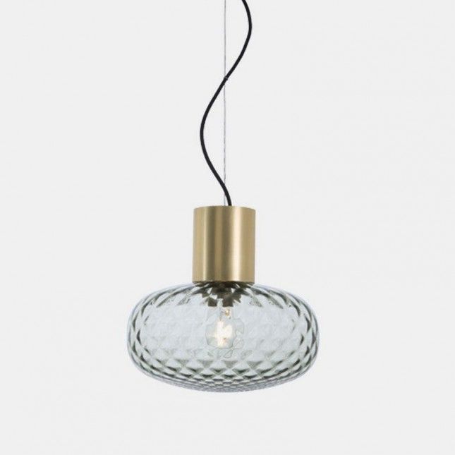 279.02.G BLOOM natural brass/grey transparent// подвесной E27 1х15  х   
