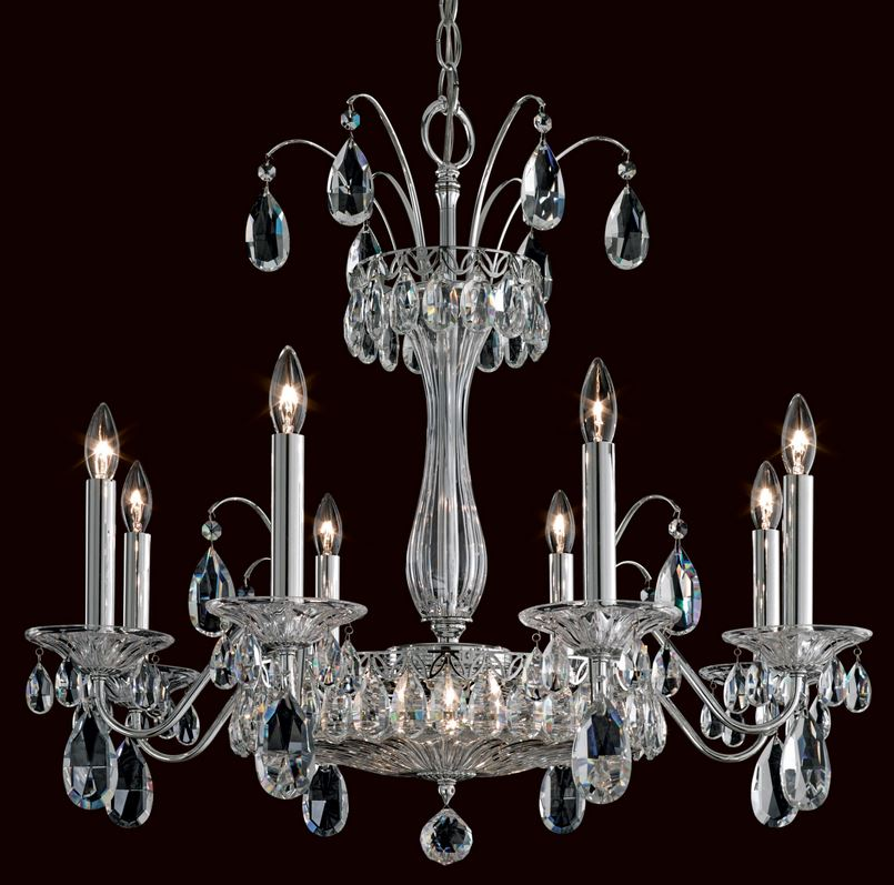 FL7708 40 H FONTANA LUCE polished silver/crystal deco// подвесной E14 10х40  х   