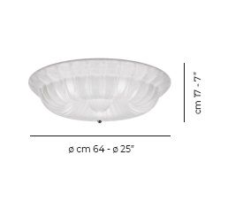 NOVECENTO PL BC RI  chrome /white потолочный E14 5х60  х   
