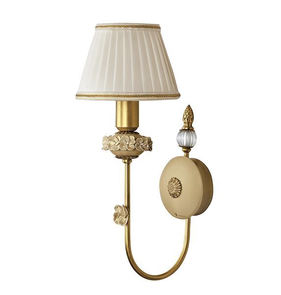 5175/1 FASCIA FIORI satin gold/ivory ceramic/// настенный E14 1х40  х   
