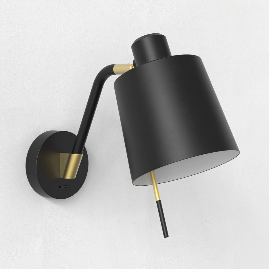 1441013+5013024 EDWARD  Matt Black / Matt Gold/Matt Black// настенный E27 1х12  х   