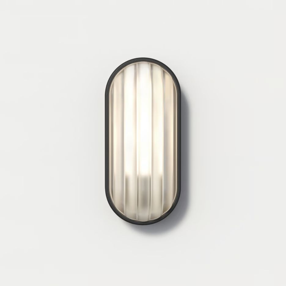 1032007 Montreal Oval Textured Black/Wide-ribbed// настенный E27 LED 1х12  х   