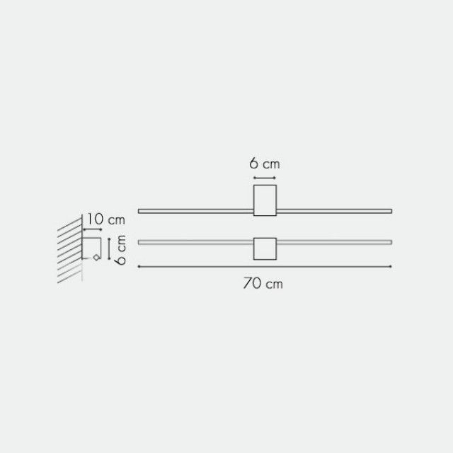 ORIZZONTE 70 OR ORIZZONTE матовое золото/ подсветка для картин LED 1х7,9  х   