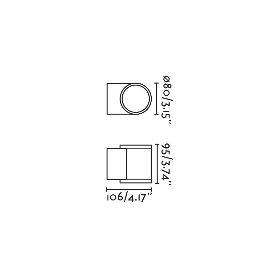 71916 TOND Dark Grey/Dark Grey//прозрачный настенный LED 1х6  х   