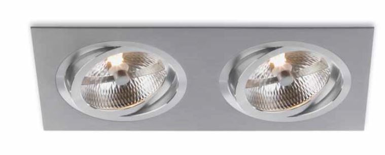 3051 ALUMINIO PLATA aluminium/// встраиваемый QR-111 2х50  х   