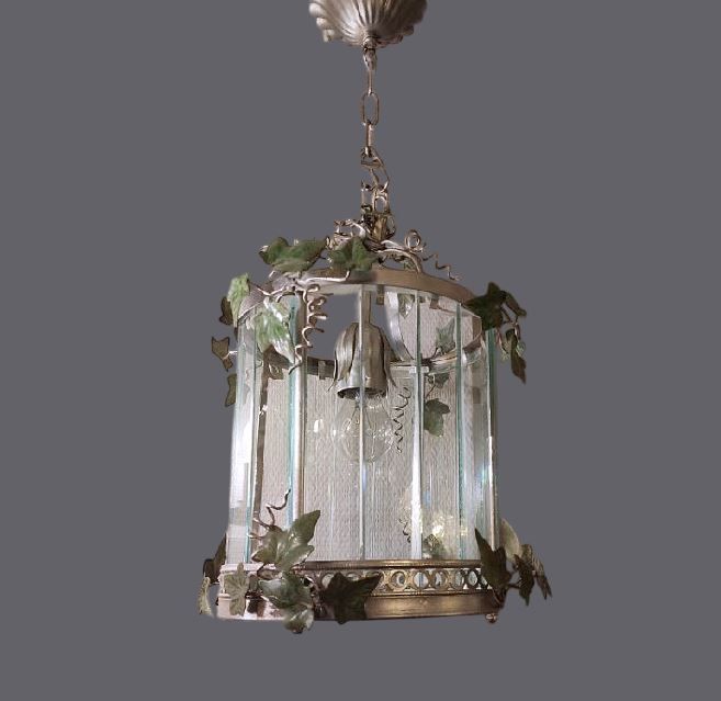 FE 1  silver-green leafs/transparent// подвесной E27 1х100  х   
