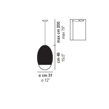 RIKETTA SP G BC/ST BO 3000 DIM2  WHITE/MATT WHITE// подвесной LED 1х19,2  х   