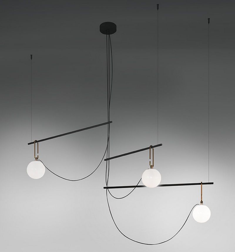 1276 010A NH black/brass/white// подвесной E14 LED 3х6  х   