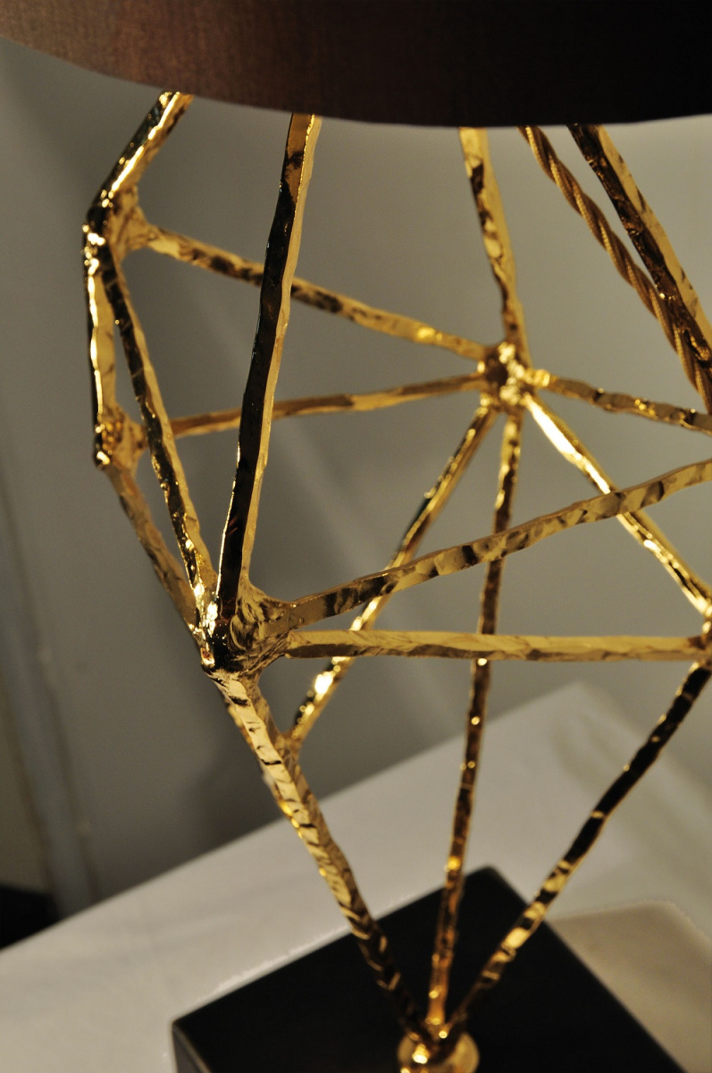 Concept Diamond: Table Lamp S – 003 DIAMOND Gold plated 24kt/old bronze/brown// настольный E27 1х100   