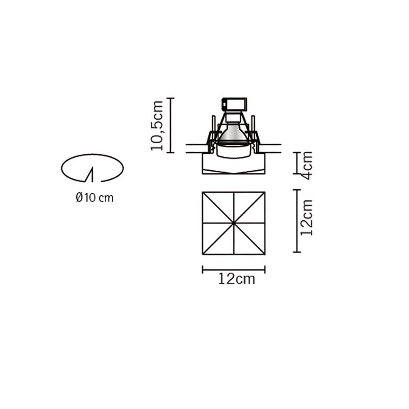 D27F2800  chrome/transparent// встраиваемый GU10 1х50  х   