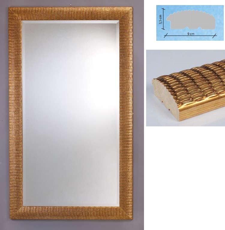 466RMO66/466 rett 66x126/82x142 Зеркало, gold foil, дерево/стекло, 82х142х3,5 см   