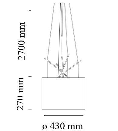 F5930020 RAY S ES chrom/grey// подвесной E27 1х250  х   