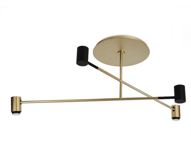 ACAM.002603 MELANOCETUS black matt/satin gold// потолочный GU10LED 4х7,5  х   