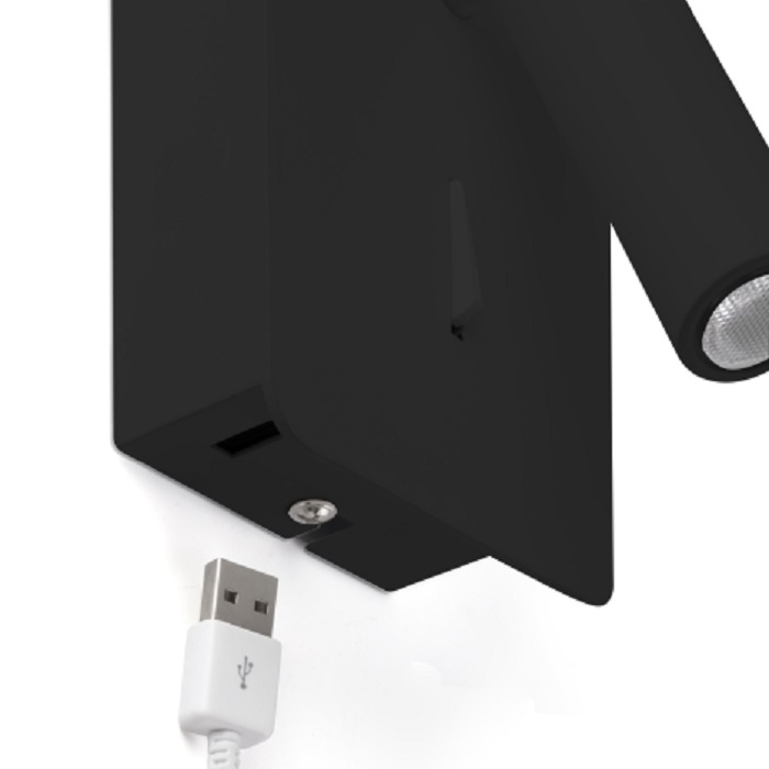 62116 SUAU USB черный матовый/// настенный LED 1х3  х   