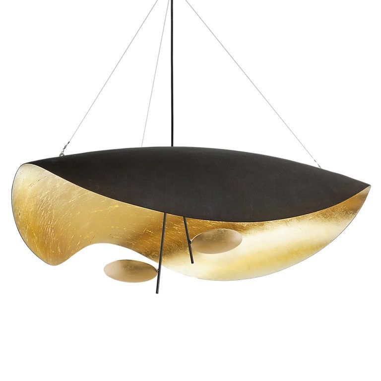 LS23 LEDERAM shade black/gold/black rods / gold discs // подвесной LED 2х17  х   