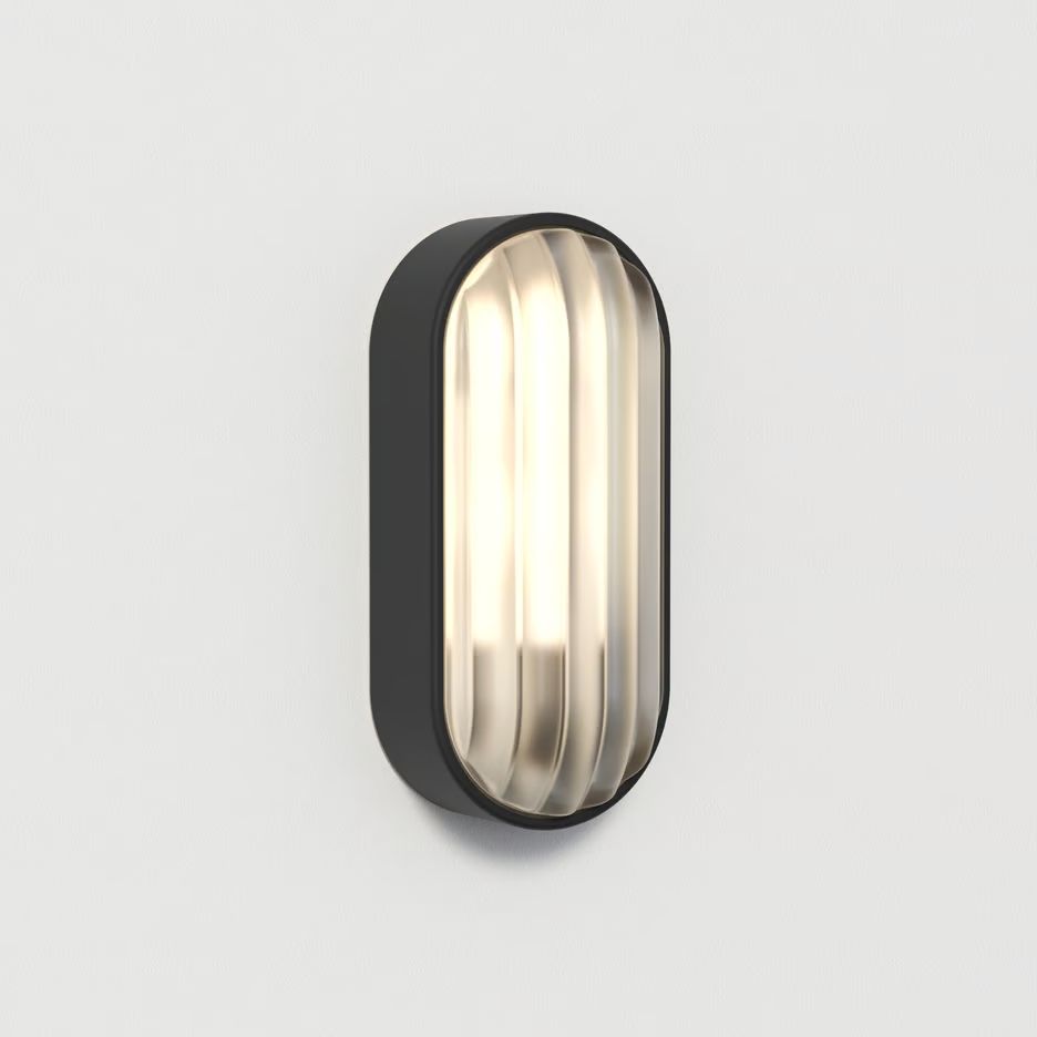 1032007 Montreal Oval Textured Black/Wide-ribbed// настенный E27 LED 1х12  х   