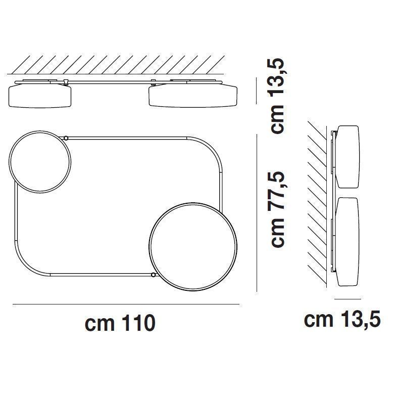 TIER PP MP BC/ST OTV TIER PAINTED BRASS/WHITE// потолочный LED 1х12 LED 1х19   