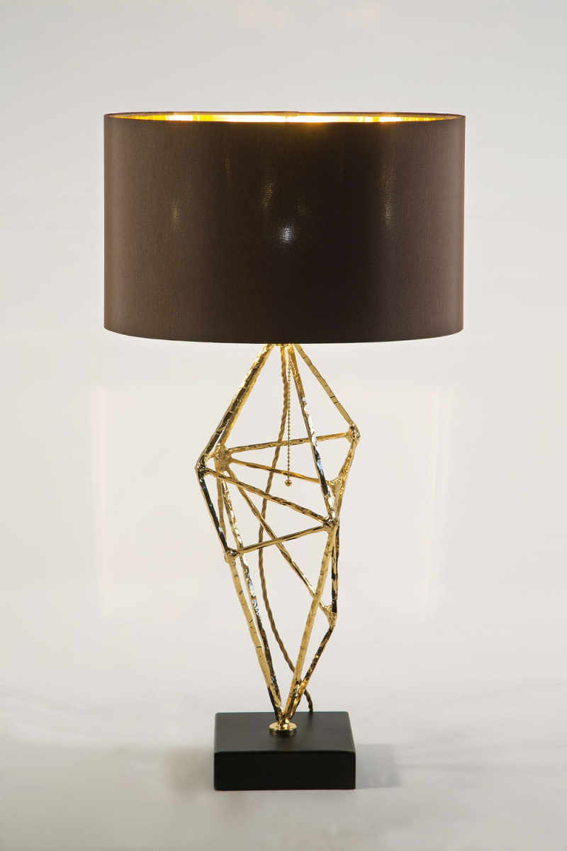 Concept Diamond: Table Lamp S – 003 DIAMOND Gold plated 24kt/old bronze/brown// настольный E27 1х100   