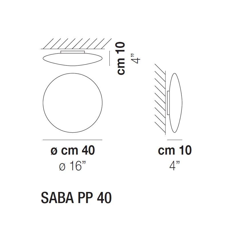 SABA PP40 BC/ST BC  WHITE/WHITE// потолочный E27 1х77  х   
