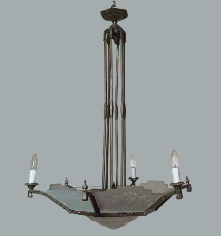 1205A/43370  состаренное серебро/белый сатинированный// подвесной E14 3х60  х   