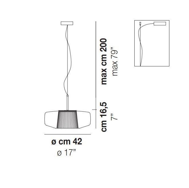 PLISSE' SPG AD/PS BR2 3000 DIM2 PLISSE MATT BRONZE/AMBER// подвесной LED 1х12  х   