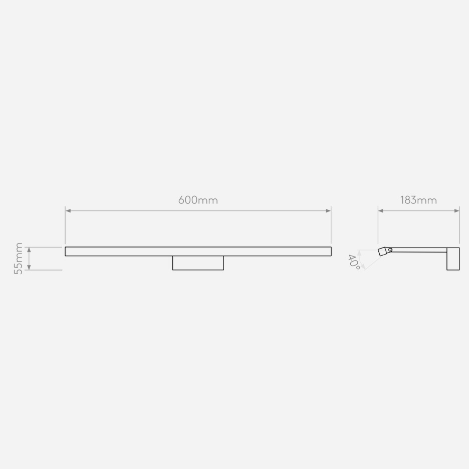1374042  MONDRIAN Matt black/Matt black//матовый подсветка для картин LED 1х10.8  х   