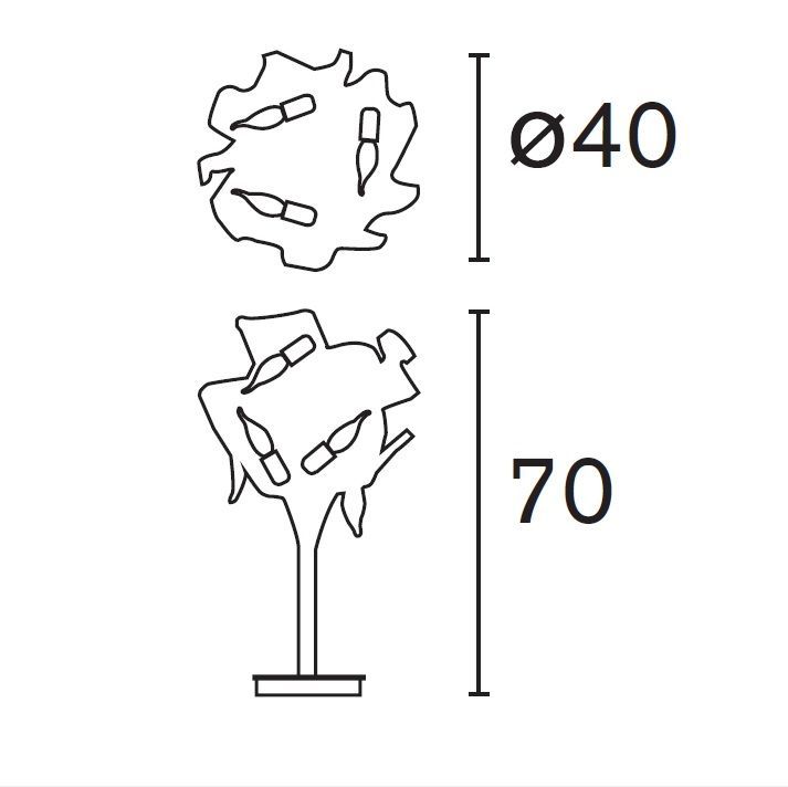 DT40ST DELPHINIUM nickel///прозрачный настольный E14 3х40  х   