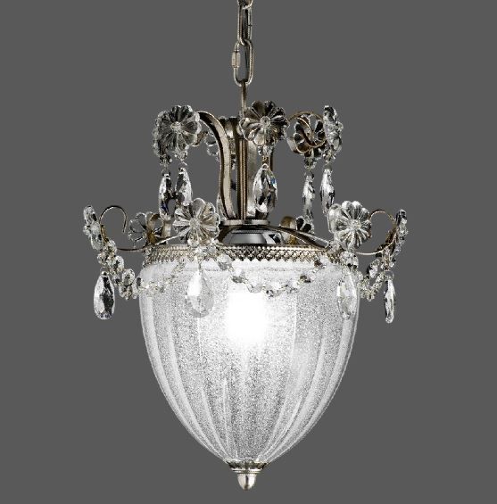 6957/1-01 V1690  antique silver/transparent-silver// подвесной G9 1х60  х   