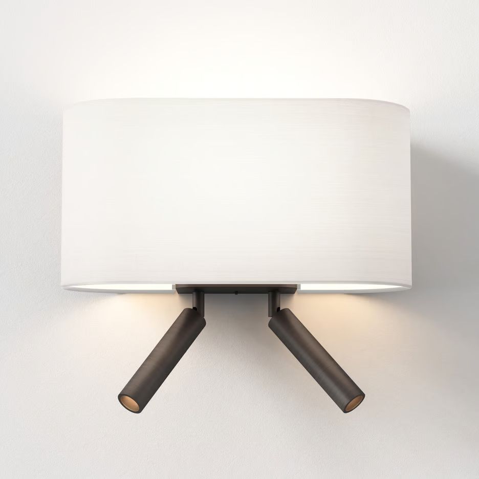 1433006+5043001 VENN Reader Twin Bronze/Putty//прозрачный настенный E27 LED 1х12 LED 2х3.3   