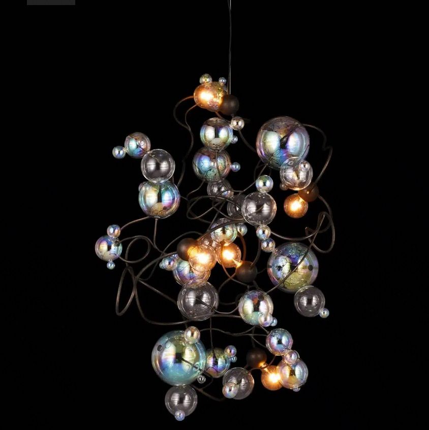 BUBFCC70BDP Bubbles  bronze dark patina/multicolor// подвесной E27 4х40  х   