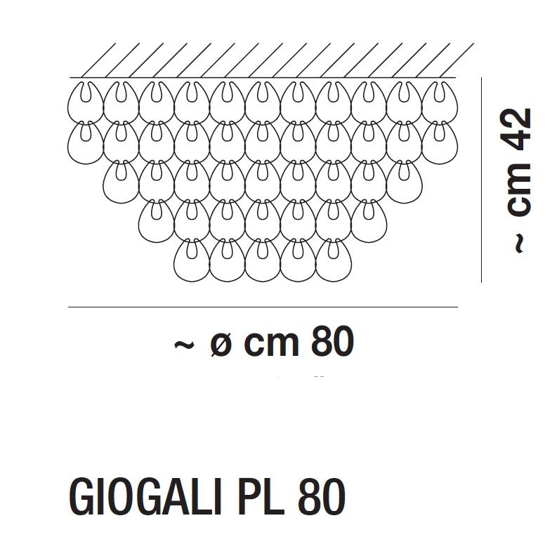GIOGALI PL 80 CR/TR CR  Chrome/Transparent// потолочный E27 5х77  х   