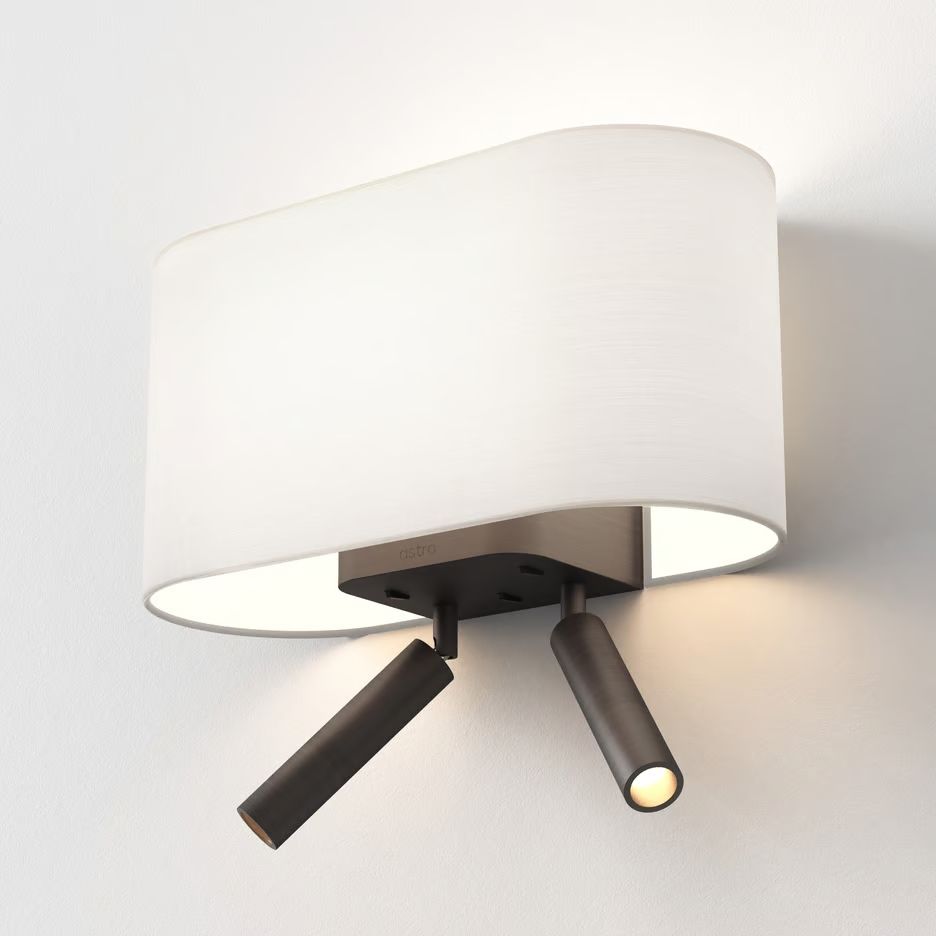 1433006+5043001 VENN Reader Twin Bronze/Putty//прозрачный настенный E27 LED 1х12 LED 2х3.3   