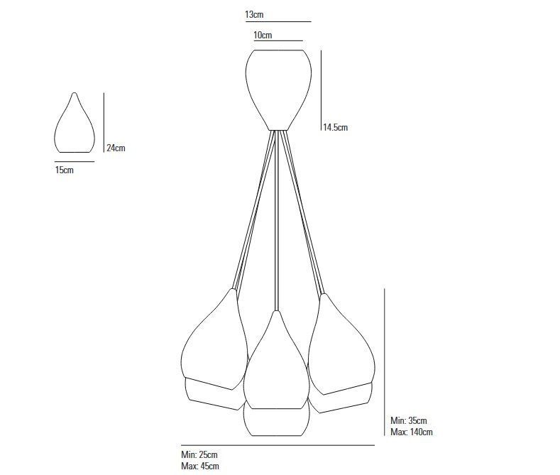 FP444N DROP ONE Bone China/Bone China// подвесной E27 6х60  х   