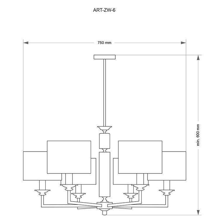 ART-ZW-6-(N/A)-21-3 ARTU полированый никель/белый// подвесной E14 6х40  х   