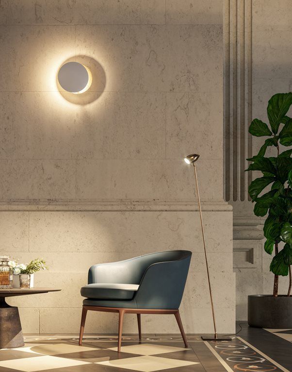 LW175 LEDERAM white/gold leaf/white// настенный LED 1х17  х   