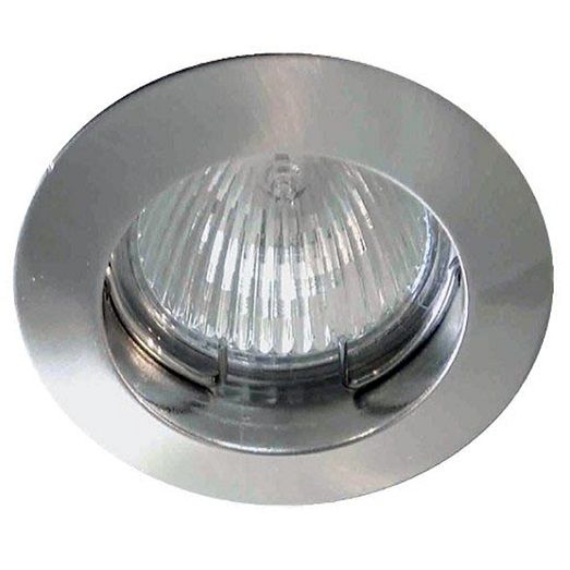 0037-01-01 NS BASIC brushed steel/// встраиваемый GU5,3/GU10 1х50  х   