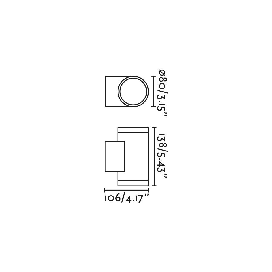 71918 TOND Dark Grey/Dark Grey//прозрачный настенный LED 2х6  х   