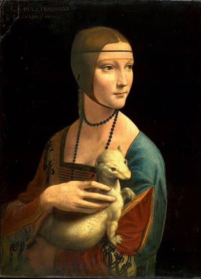 Леонардо да Винчи - Дама с горностаем, техника chiaroscuro