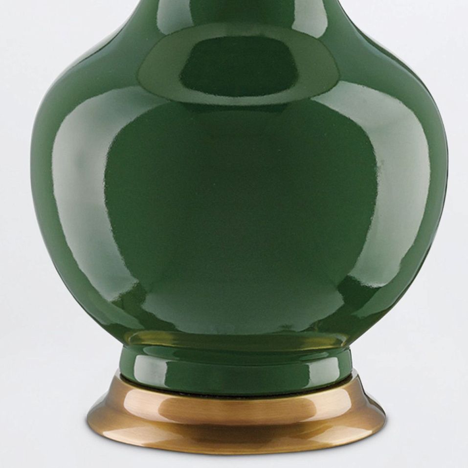 QNC-LILOU-TL-GREEN LILOU Green / Antique Brass/Eggshell// настольный E27 1х150  х   
