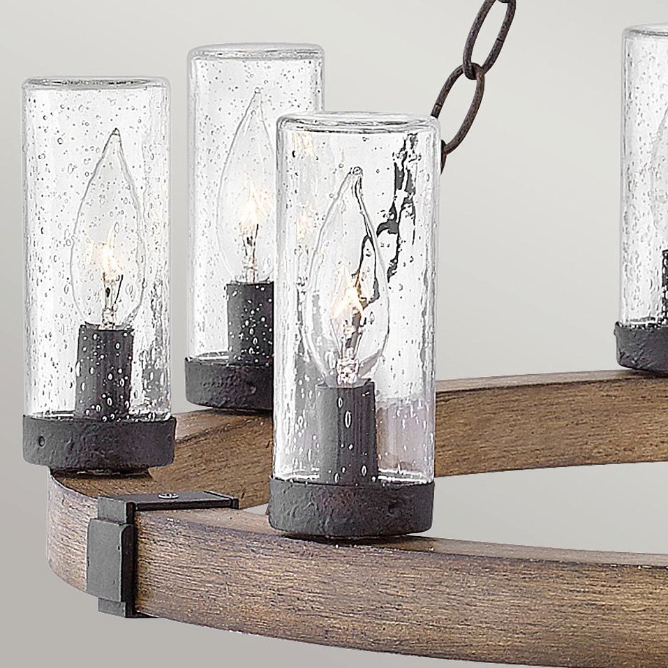 HK-SAWYER9-SQ   SAWYER Sequoia wood effect with rust Iron accents/Clear seeded // подвесной E14 9х40   