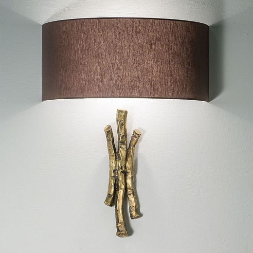 Concept Gemini: Wall light – 009 GEMINI Cast brass/Lampshade in brown chinette// настенный R7s 1х80   Concept Gemini: Wall light – 009