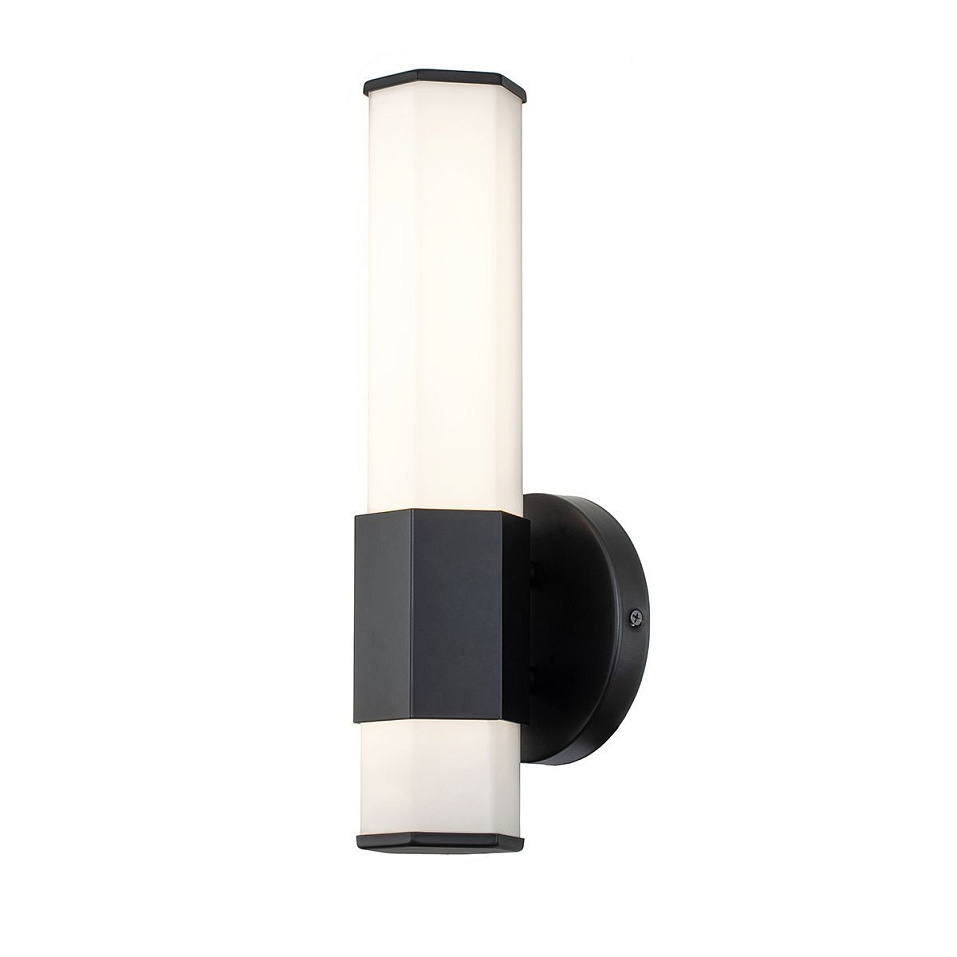 QN-FACET-LED1-BK-BATH FACET Matt black/Opal// настенный LED 1х12  х   